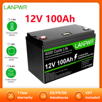 LANPWR 12V 100Ah LiFePO4 Lithium Battery Backup Power Supply 1280Wh Power 4000+ Cycles For RV Camping Trolling Motor Power