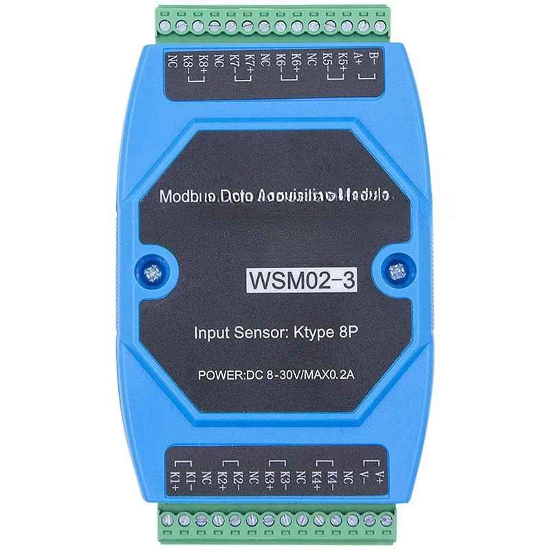 

485 analog acquisition module 16AD/8DA-10V 4-20MA8 K type PT100 temperature acquisition module