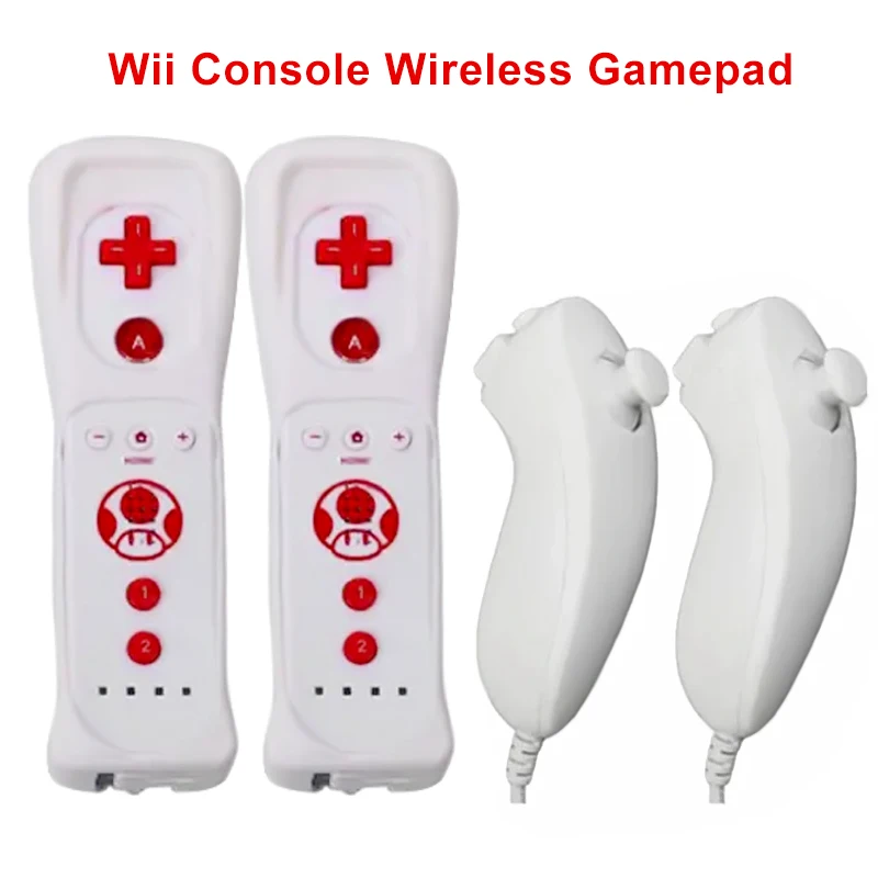 1 pair with Nunchuck Controller Set Motion Plus Remote Controller Wii Remote Controller Gamepad for Nintendo Wii Games Control