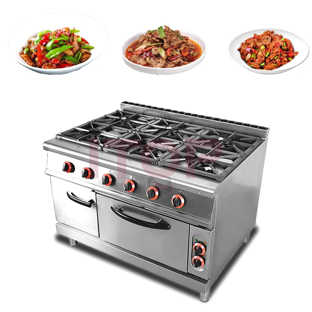 ITOP Commercial Factory Price Stainless Steel Free Standing 2/4/6 Burner Gas Stoves Cooker with Oven