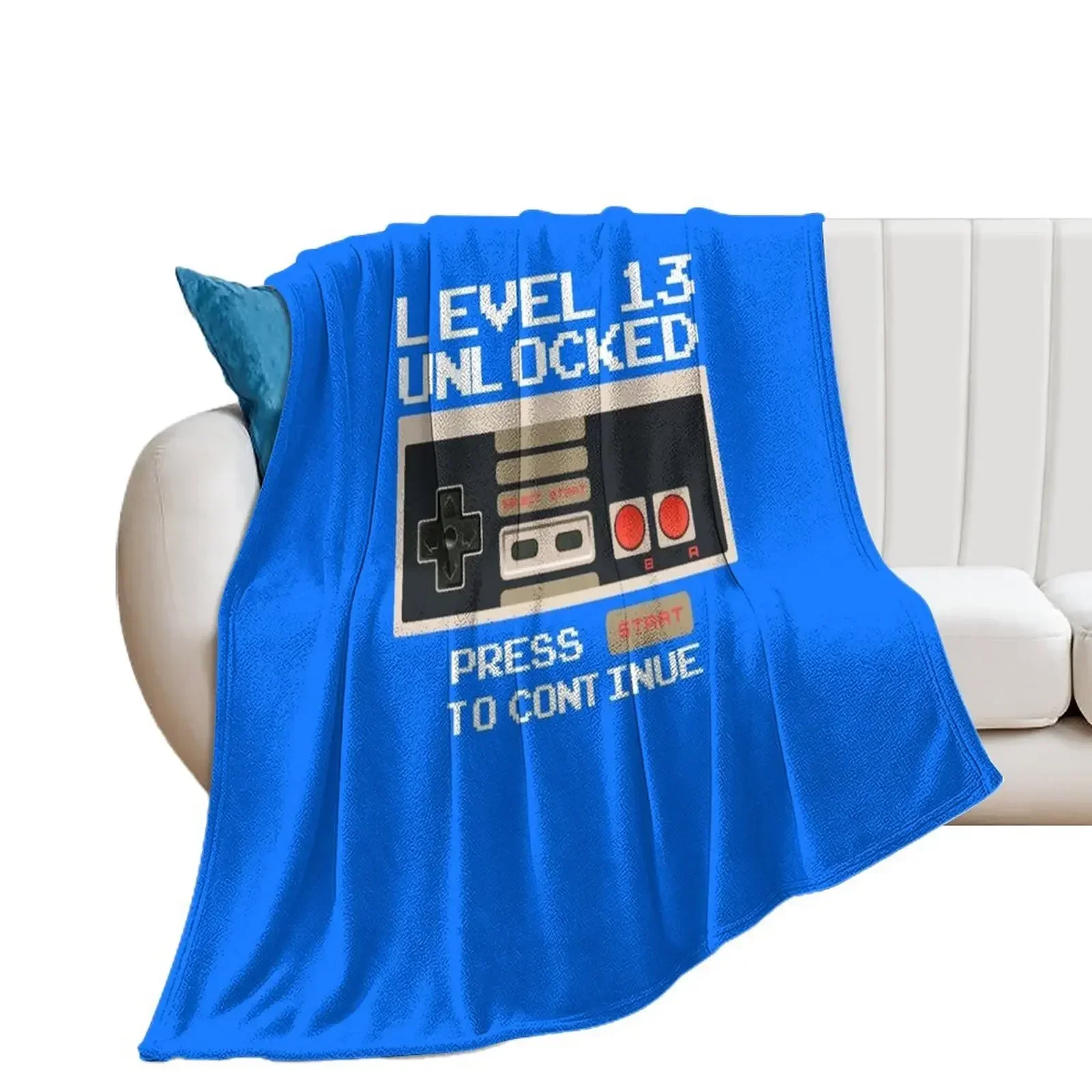 Level 13 Unlocked Funny 13th Birthday Gift for Video Gamers Throw Blanket Sofa Quilt Softest Blankets