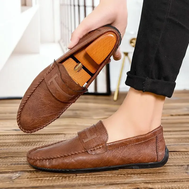 

Mesh Surface Shoes Men's Summer Breathable Moccasins Dad Men's Shoes Outdoor Mesh Sports Shoes Authentic Leather Loafers