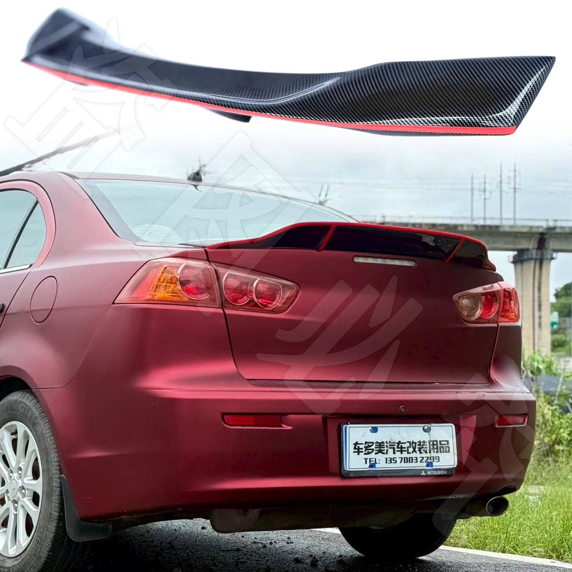 

Для Mitsubishi Lancer Evo 2009-2017 R-образный комплект кузова, спойлер, крыло седана, высококачественный тюнинг из углеродного волокна, внешние аксессуары