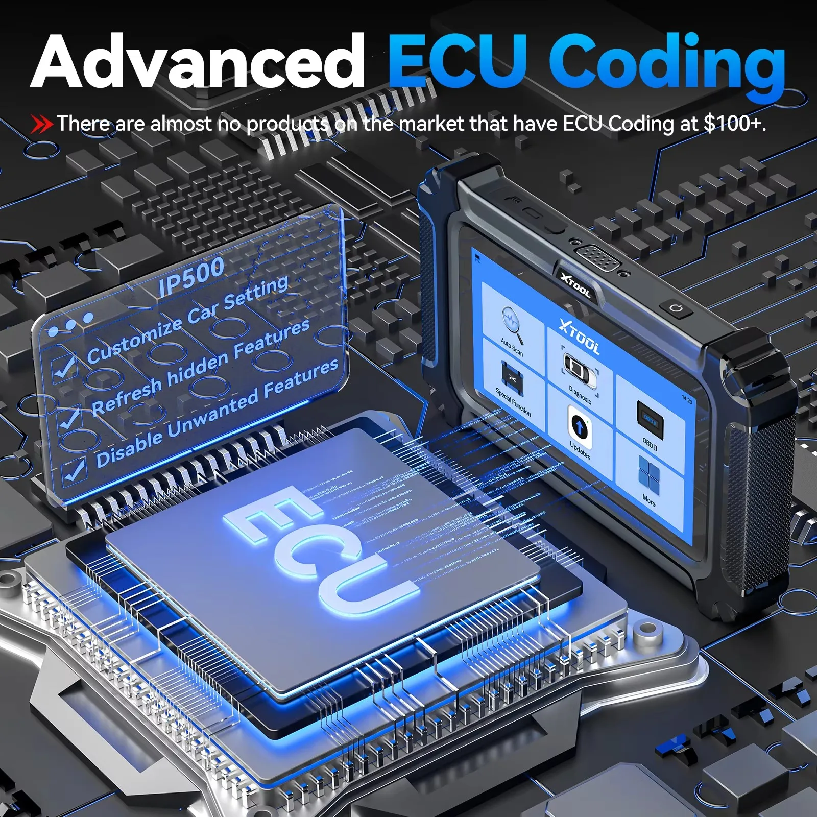 XTOOL InPlus IP500 لسيارات BMW مدى الحياة تحديث مجاني ثنائي الاتجاه الماسح الضوئي ECU الترميز جميع أدوات تشخيص السيارات إعادة الضبط الكاملة