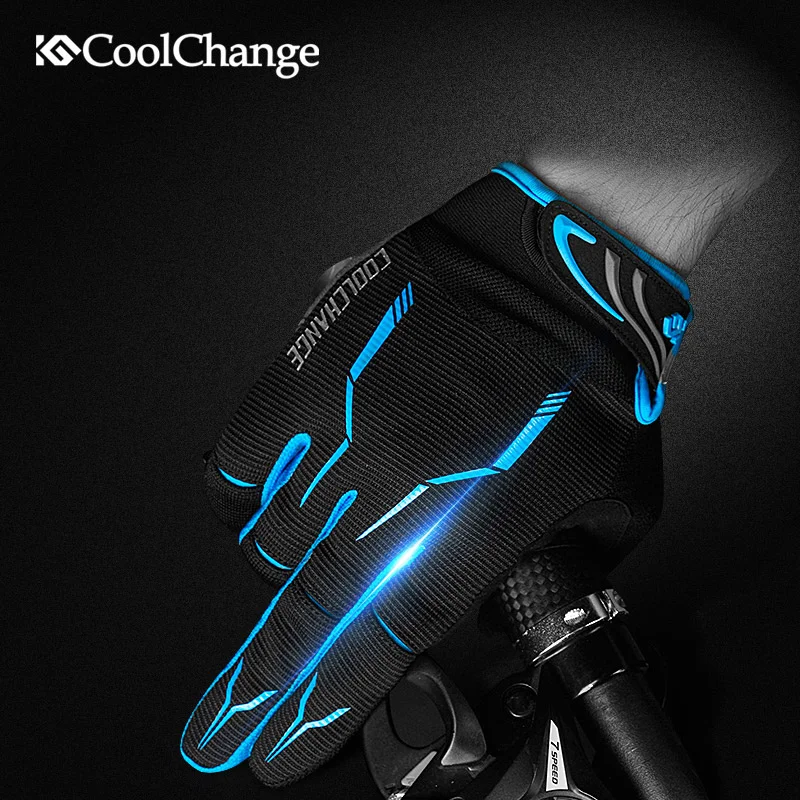 CoolChange dokunmatik ekran erkek bisiklet eldiveni jel ped tam parmak bisiklet bisiklet eldiven MTB BMX yol dağ bisikleti bisiklet eldiven