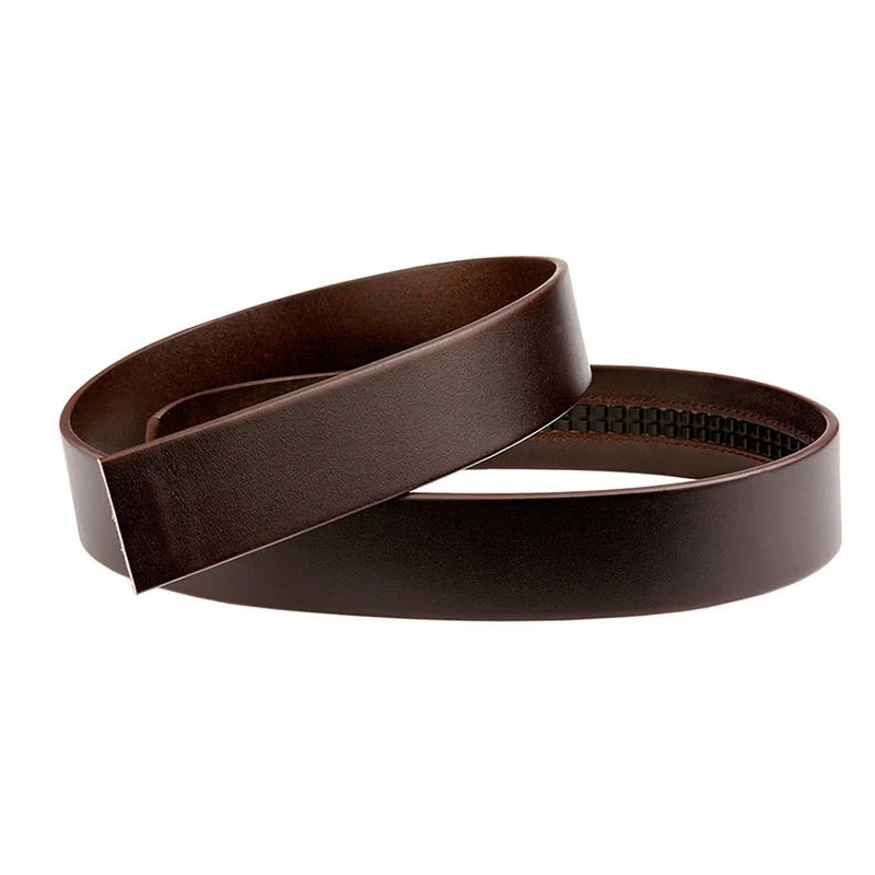 

35MM Men's Leather Business Replacement Belt for Ratchet Automatic Buckles Top Layer Real Cowhide Casual Style