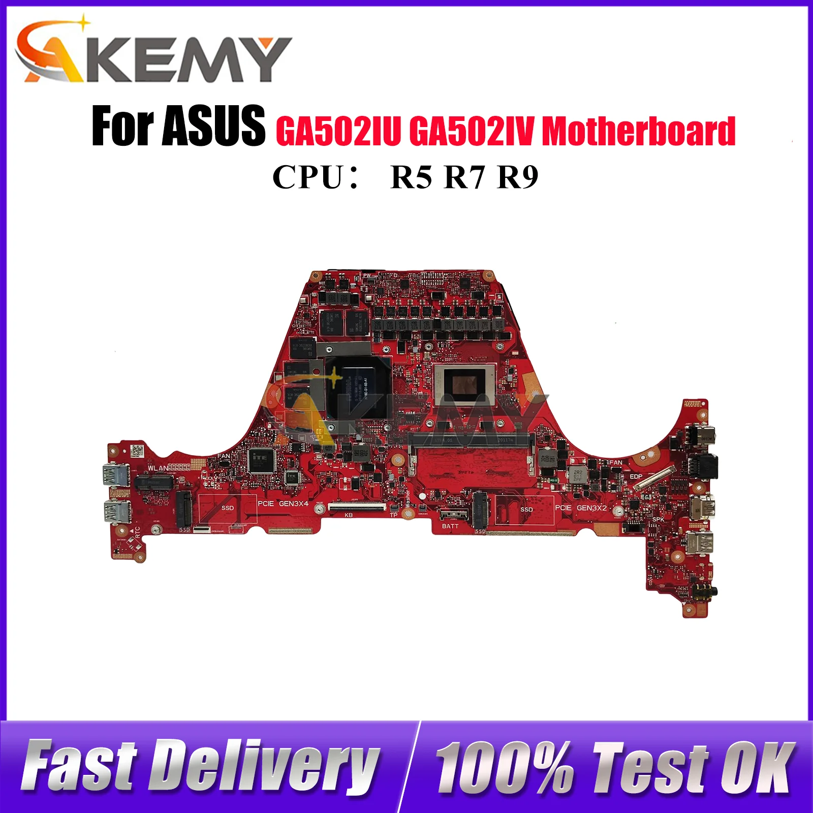 

GA502IU Материнская плата для ноутбука ASUS ROG Zephyrus G15 GA502I GA502IU GA502IV Материнская плата для ноутбука с процессором R5 R7 R9 118% тест в порядке