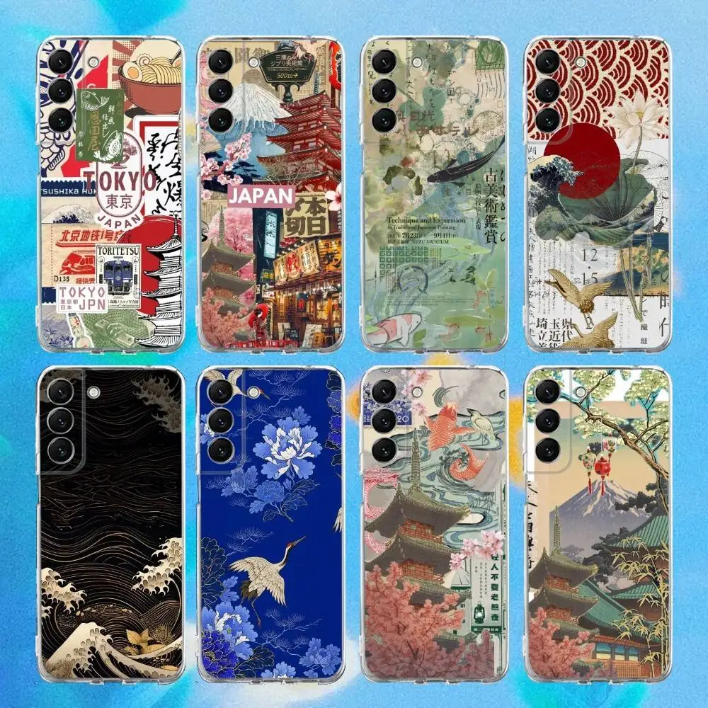 

Japanese Style Tokyo Phone Case Silicone For Samsung S30,S23,21,22,20 Ultra,S20 FE lite,S10,9,PIus Note20ultra Cover Clear
