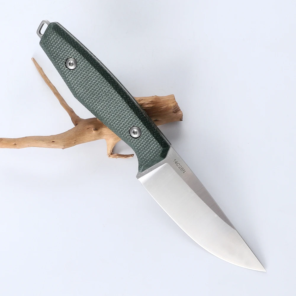 JEABROTHER cuchillo táctico 14c28n, correa de acero Kydex, vaina de caza, cuchillo de hoja fija, cuchillo de supervivencia de pesca EDC Quan Tang