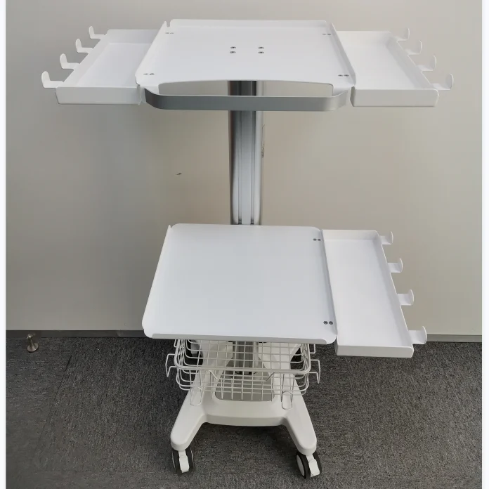 Better quality Custom portable Ultrasound machine Medical trolley cart with soft probe holders ultrasound car