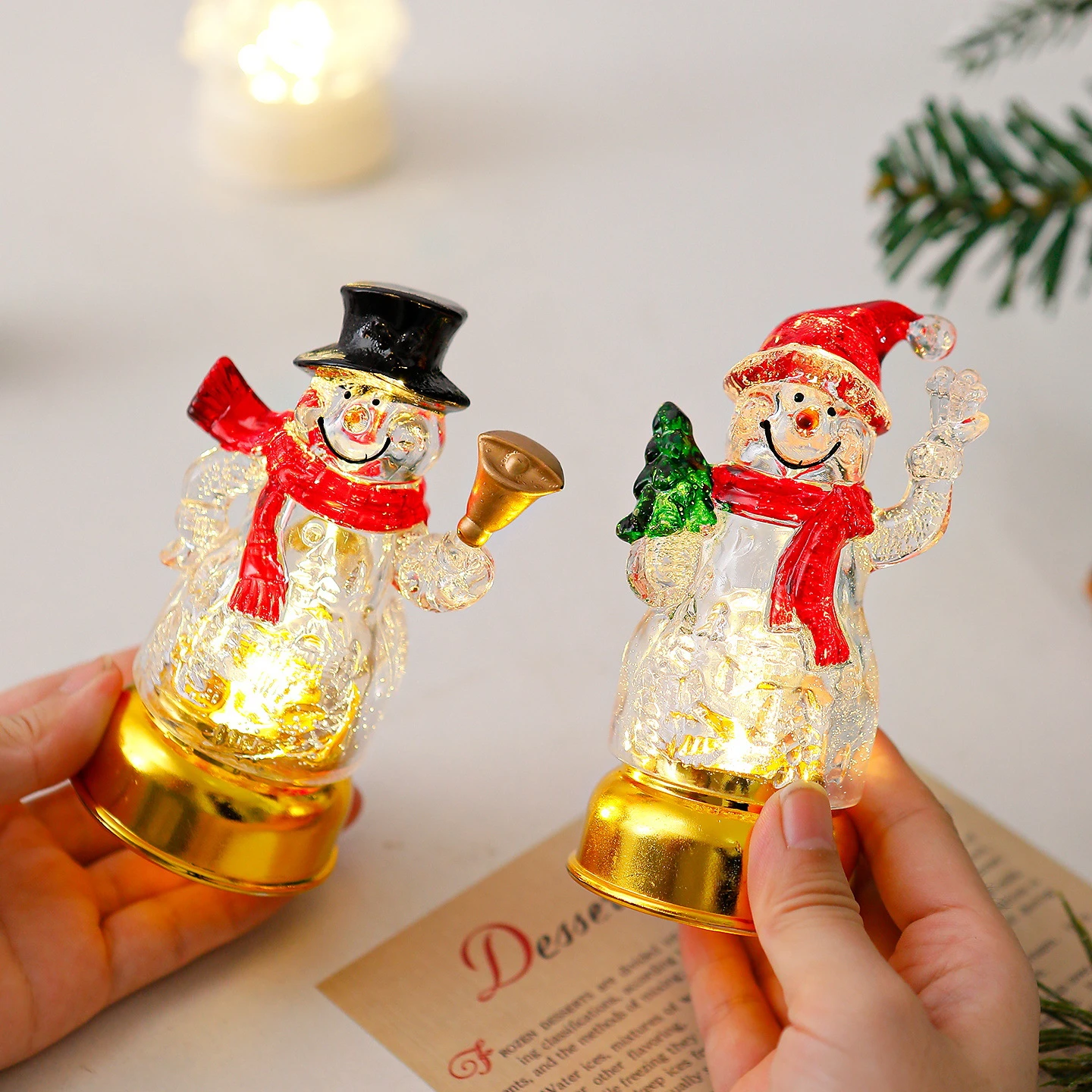 Snowman Light Christmas Tree Ornament Xmas Party Decor Festive Ambience Figurine 2026 Merry Christmas 2027 New Year Gift