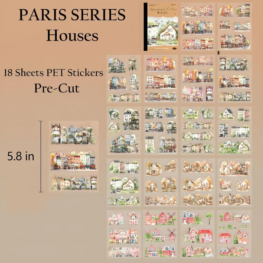 ملصقات المجلات سلسلة باريس سجل القصاصات ملصق المنازل غير المرغوب فيه مجلة لوازم قبل قطع الجمالية سكرابوكينغ للبالغين ديكور #5