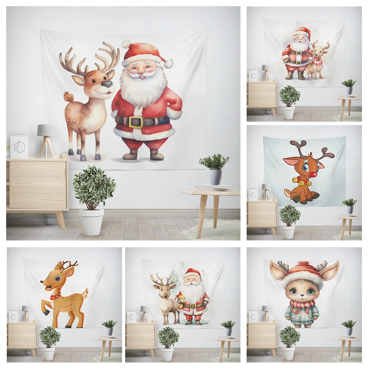 

Домашние украшения, искусственные предметы, настенный гобелен, эстетическое настенное украшение для спальни, большие тканевые гобелены, зима с Рождеством