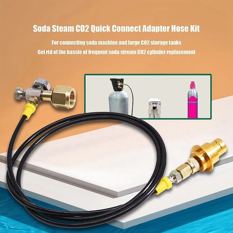 LUDA Soda CO2 Adapter Hose Kit with Pressure Gauge and Release Valve,CGA320 Soda Maker CO2 Cylinder Adapter Kit