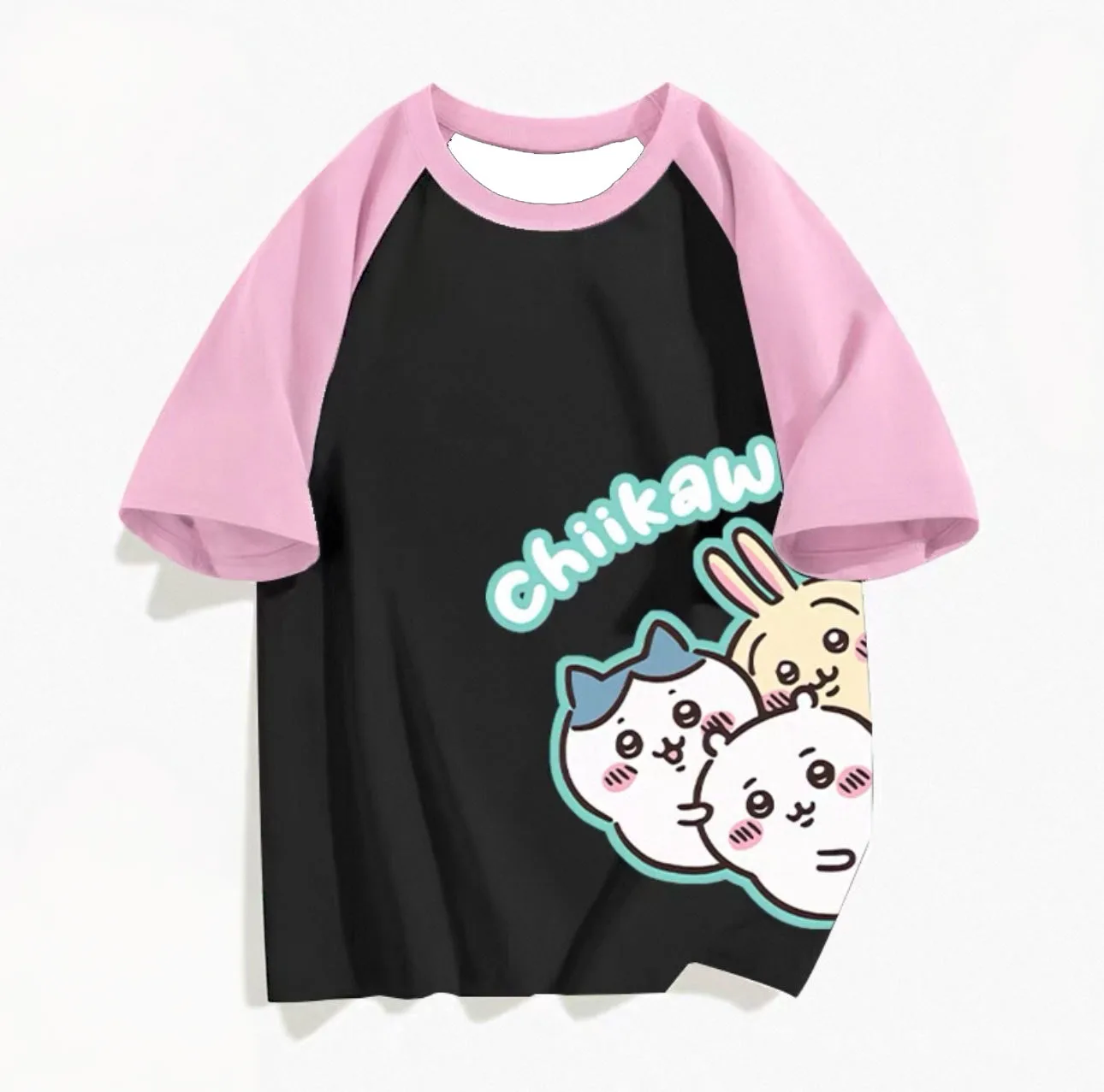 Chiikawa Usagi Kurimanjuu Momonga Hachiware 2026 Anime T-Shirt Unisex Men Women Quick-dry Y2k Kawaii Breathable Jersey Family view 2