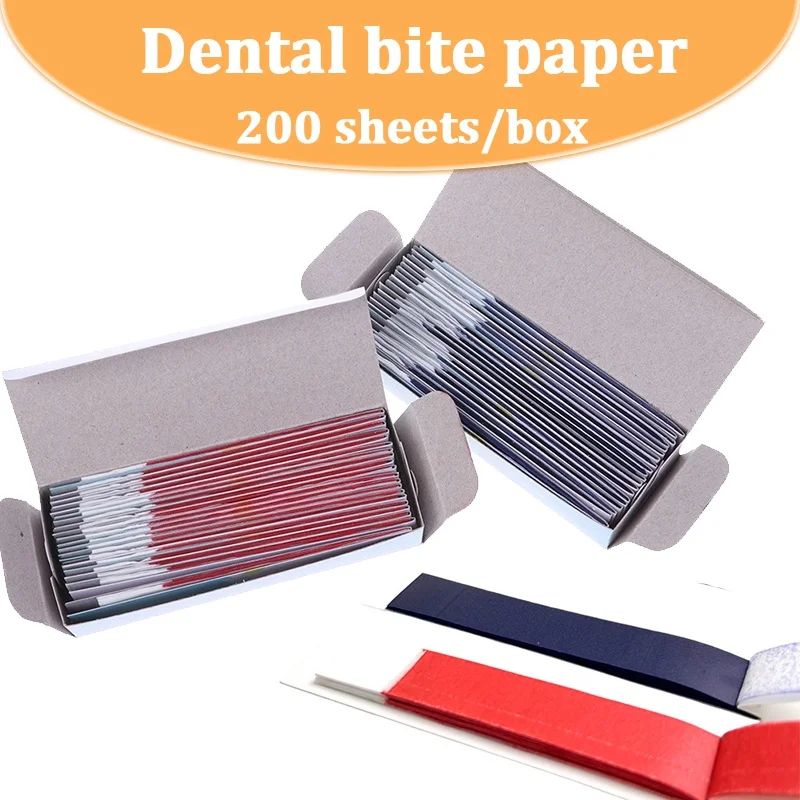 200 Sheets Dental Articulating Paper Strips/tweezers Dental Lab Oral Care Double-Sided Occlusal Paper 0.03Mm