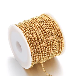 1 Meter Stainless Steel 1.2/1.5/2/2.4/3MM Round Ball Bead Chains Necklace Chain for DIY Jewelry Making Supplies Accessories Bulk