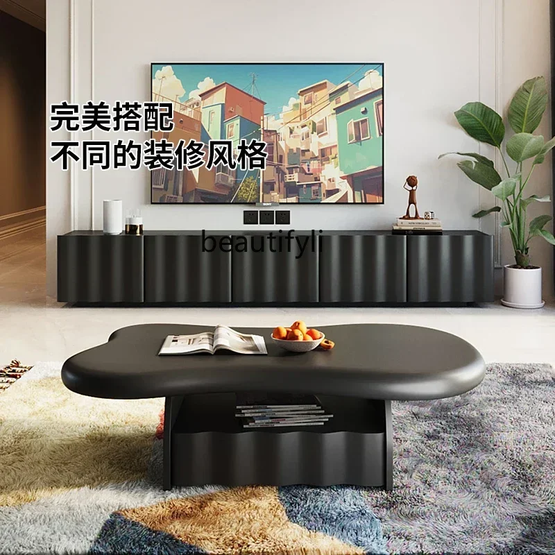 

x1Wave напольный черный французский ретро журнальный столик для маленькой квартиры, комбинированный шкаф для телевизора