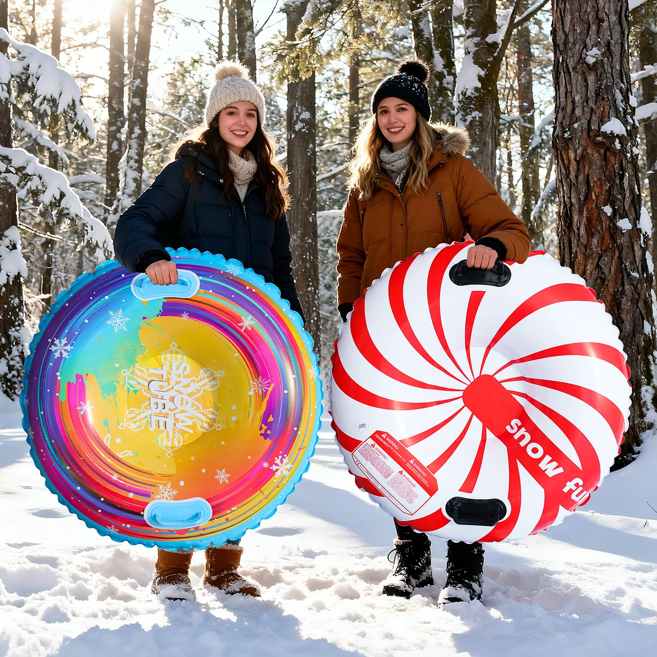 

1 шт., жесткие надувные сани из ПВХ, утолщенное твердое дно для взрослых, лыжный круг, зимние игрушки, уличные сани, зимние трубки, спортивные