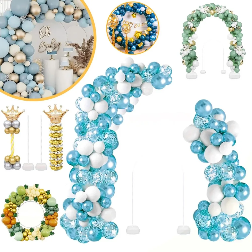 Kit per l’allestimento di un arco di palloncini, con diverse modalità d’uso: struttura regolabile e retrattile per archi da matrimonio, ideale per decorazioni di feste, matrimoni e cerimonie, nonché