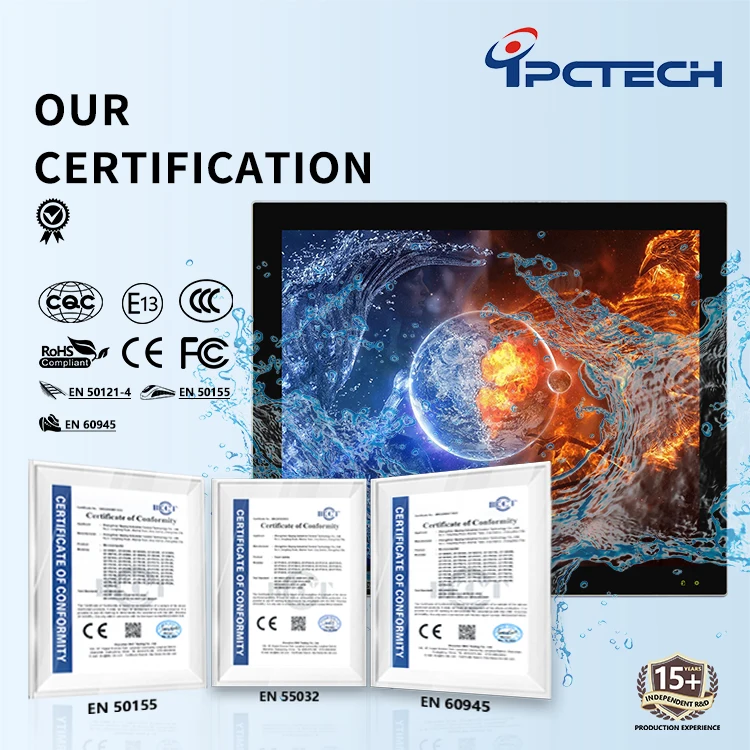 Fanless Industrial Touch Screen Computer IP65 I3 I5 I7 J1900 J6412 Industrial Control Computer