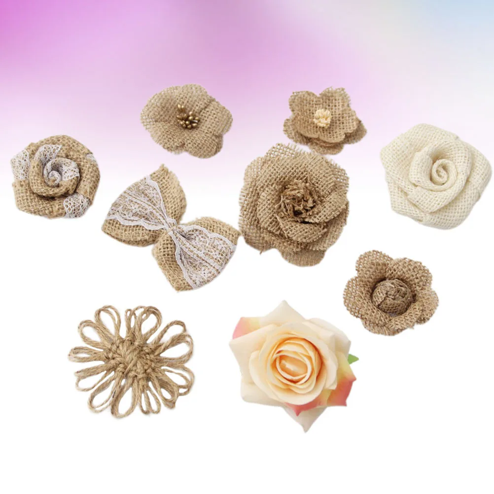 

1Set Linen Flower Decoration Wedding Party DIY Painting Reusable Handmade Artificial Flowers Costume Craft Supplies