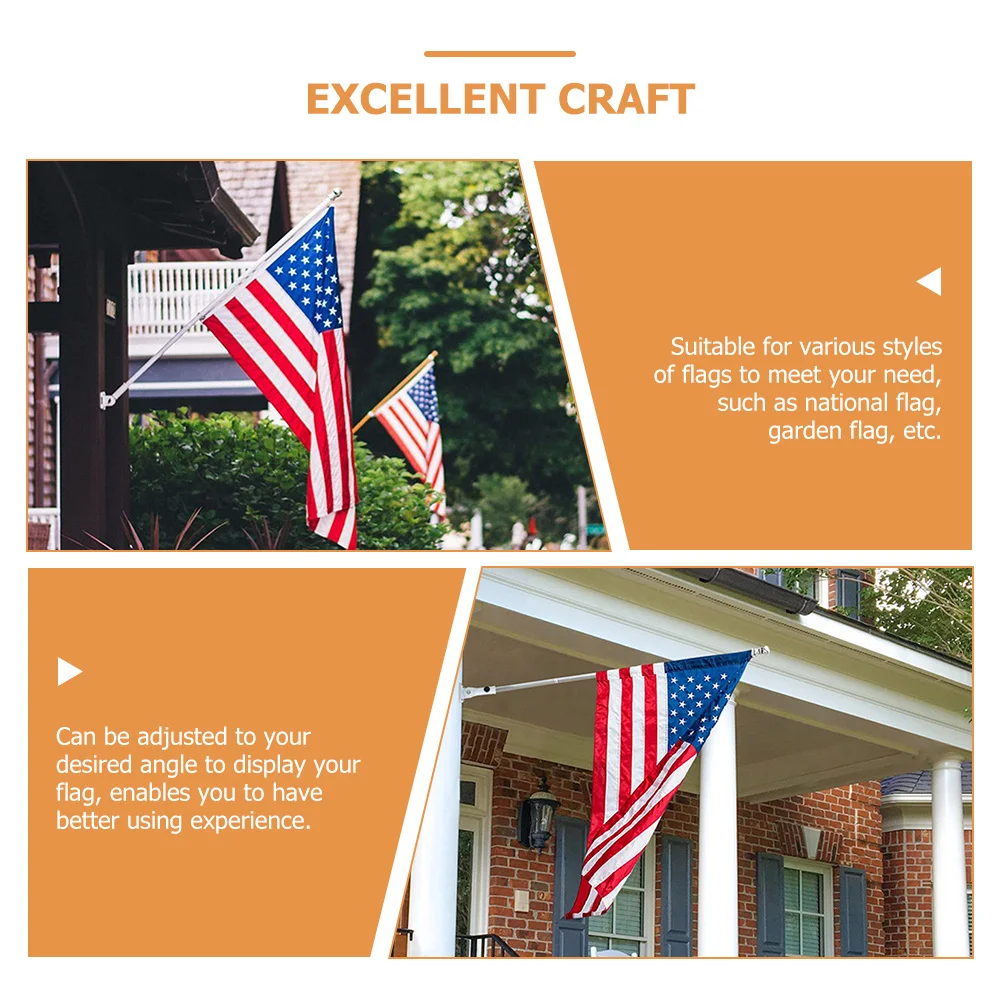

1 set 1 Set Adjustable Wall-Mount Flagpole Holder Abs Aluminum Alloy Wind-Resistant For Garden Porch Balcony Backyard Flag Pole