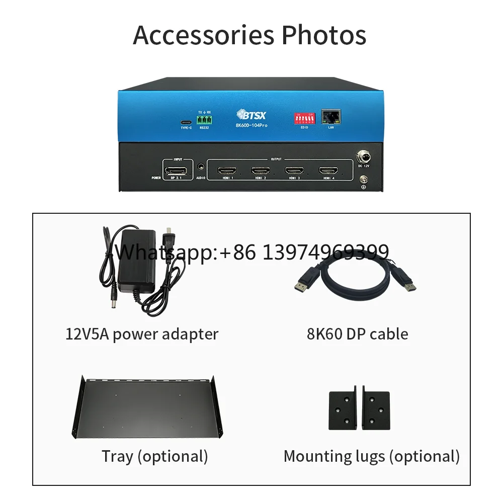 BITVISUS Industrial Grade KVM Extender for Dome Theater 8K60 Input 4x4K60 Output for Connection Overheat Protection Metal
