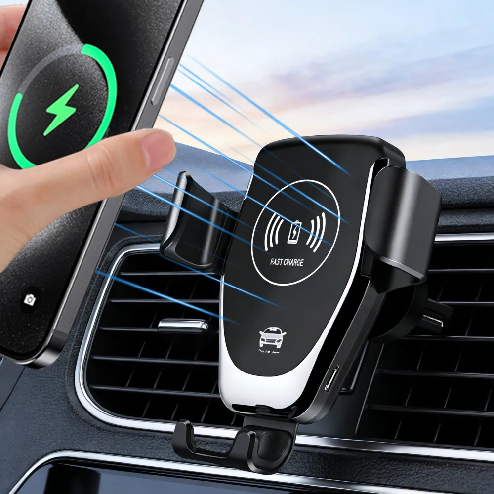 360°Roatation Gravity Cellphone Bracket Wireless Car Charger Air Vent Phone Holder Stand for iPhone Samsung Xiaomi Fast Charging