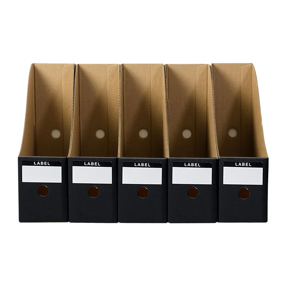 

5Pcs Premium Document Box Set Space Saving File Holder for Office Study Dormitory Library Clear Classification Desktop Files