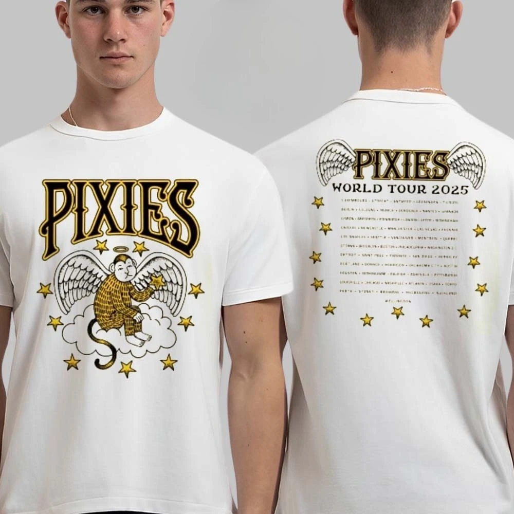 

New Pixies World Tour 2025 Merch World Tour 2025 Bossa Monde Xerox Monde Two Sided Unisex T-Shirt