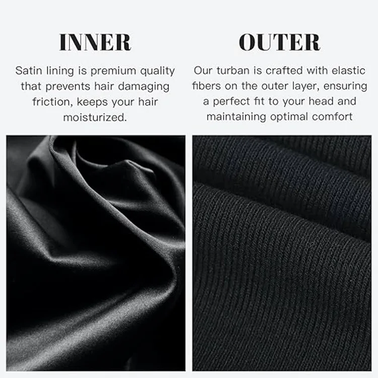 أغطية رأس عمامة ملتوية عتيقة للرجال، ربطة عنق عمامة من الساتان قابلة للتمدد لإغلاق رباط الشعر، وغسالة الآلة