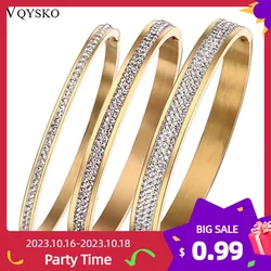 VQYSKO Perfect Turkish Handcrafted Jewelry Round Cut Zircon Jewelry Bangle Women Gift Bracelet Couple Jewelry