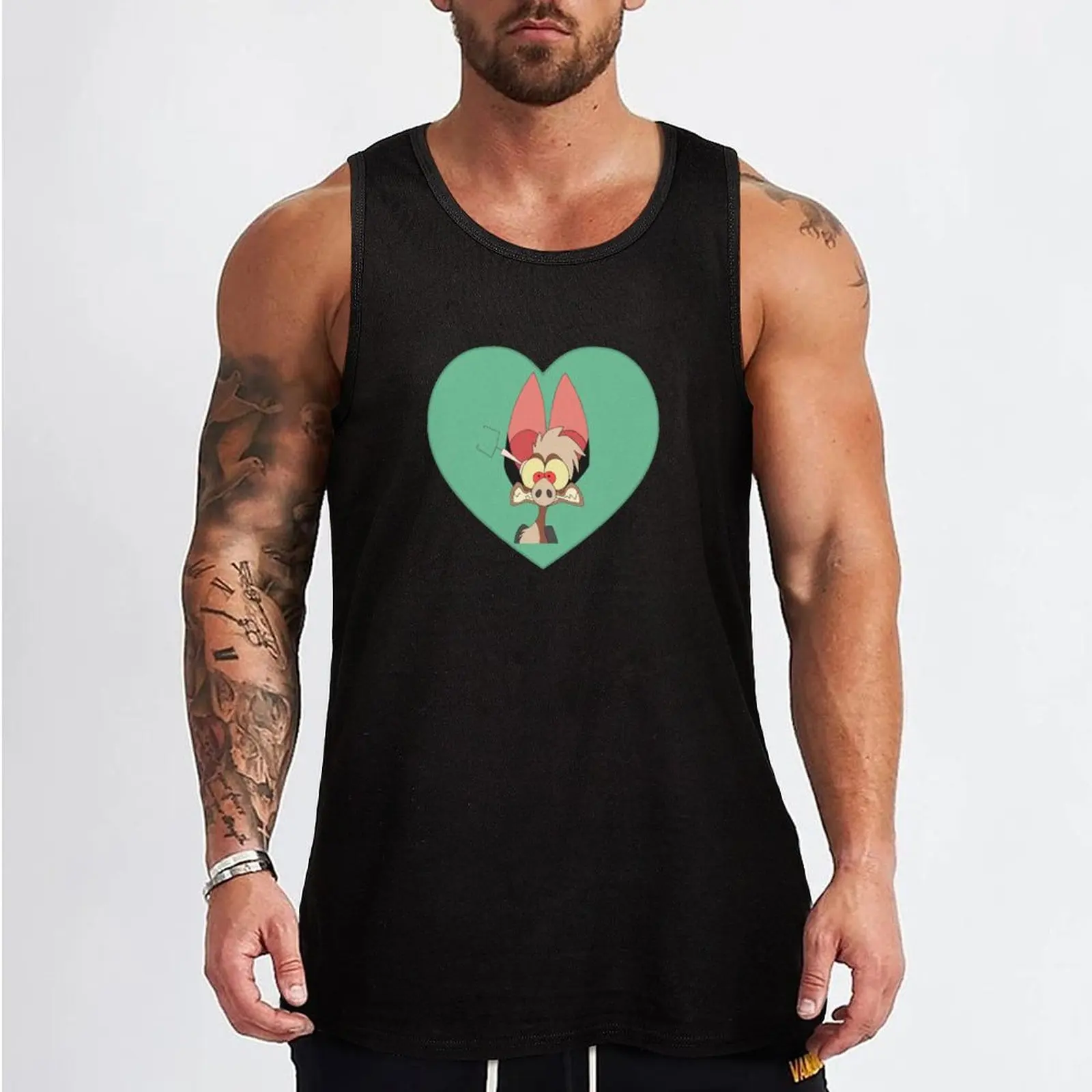 I Love Batty Heart Fern Gully Tank Top Clothing Men's gym clothing T-shirt man anime