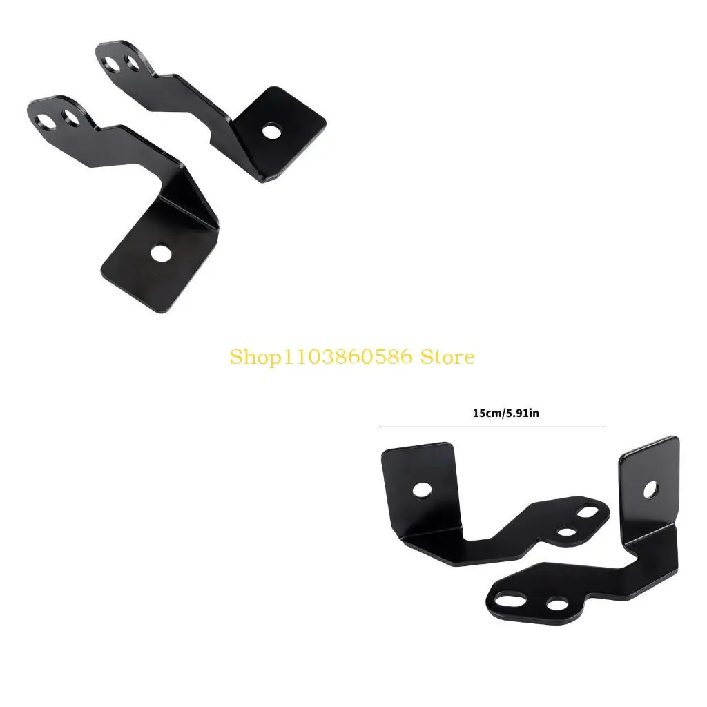 242A UTV LED Light Bar Mounting Brackets, Front Side Post Pair for 54 Inch Curved Lamp Bar, Black Steel Roll Cage Support