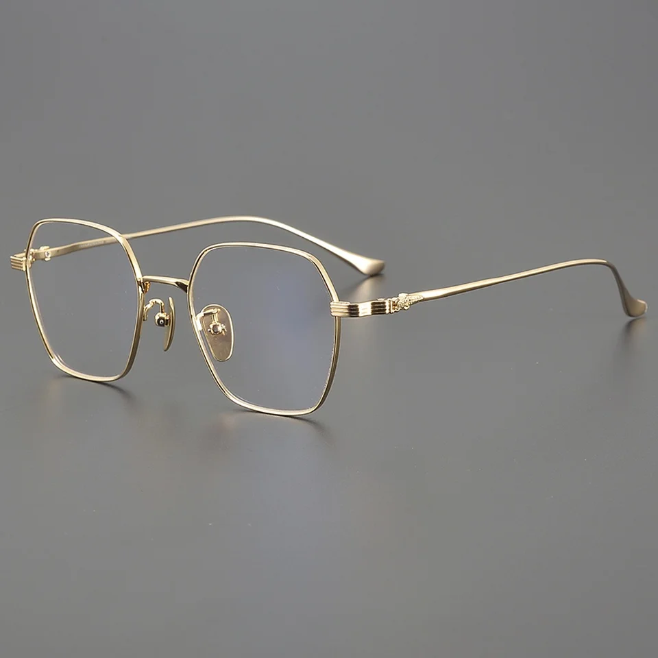 

Мужские простые повседневные модные полигональные очки из титанового сплава, женские оптические очки по рецепту для близорукости с защитой от синего света