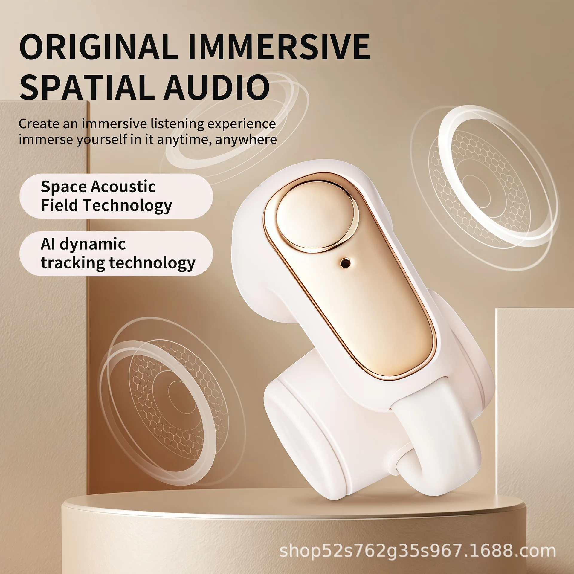 Bluetooth Earphones Clip-On Stereo, Open Ear Design, Long Battery Life, Suitable for Workouts and Daily Use