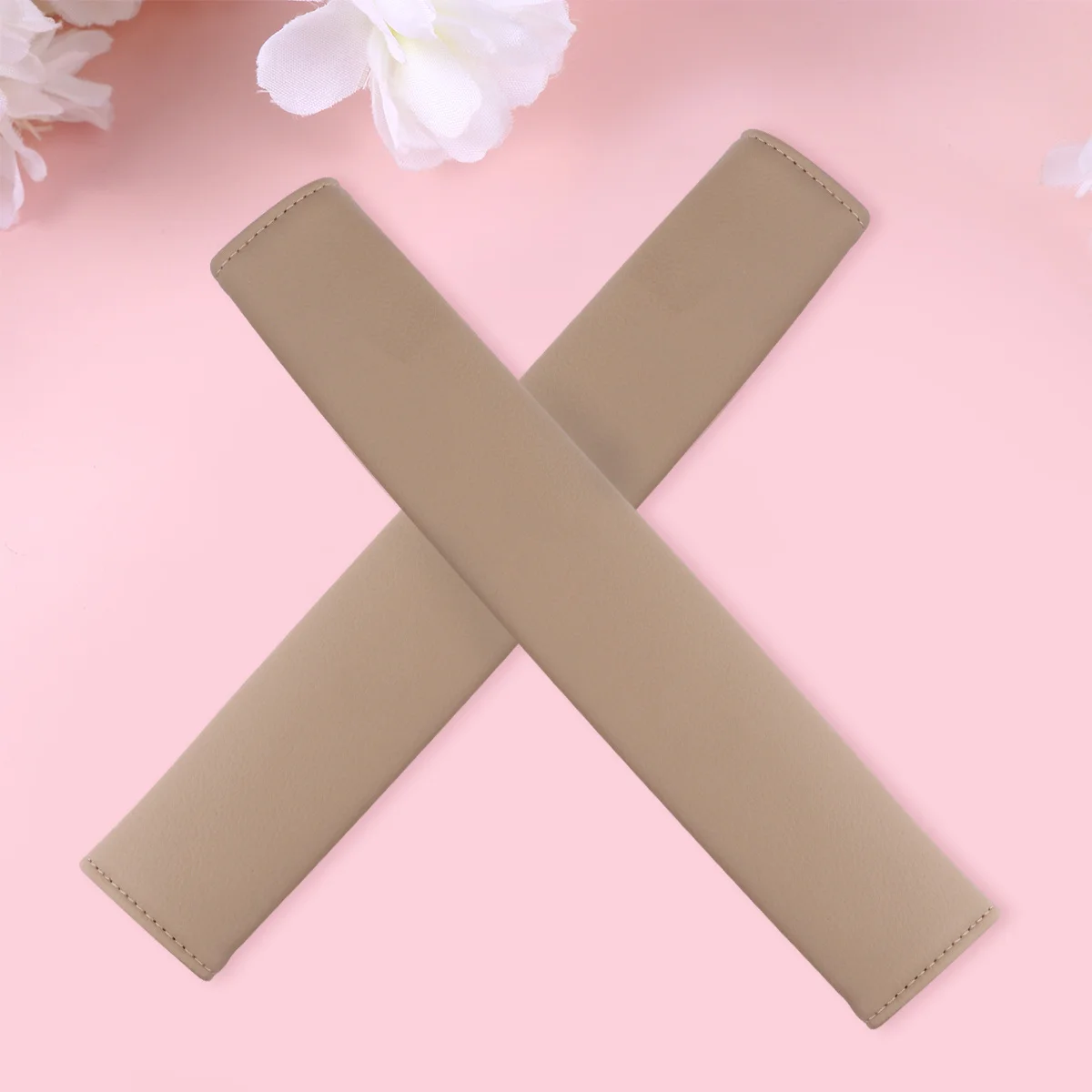 

2Pcs Safety Belt Pads Car Seatbelt Sleeve Shoulder Cushions Breathable Litchi Grain Hook Loop Covers Strap Protection