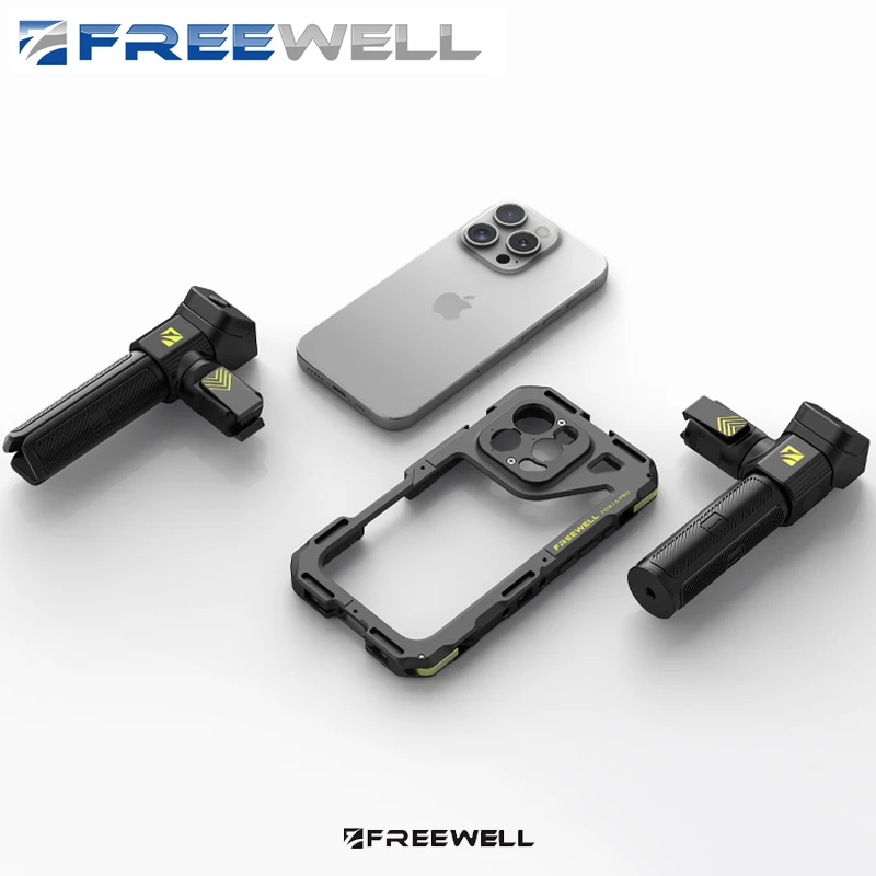 Freewell Multifunction Smartphone Rig Cage Tripod and Handles for iPhone 16 Pro/Pro Max Video Recording Filmmaking Stabilizer