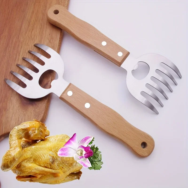 

Hot Stainless Steel Meat Shredder Claw Heat-Resistant Insulated Kitchen Tool for Easily Shredding Chicken & Beef