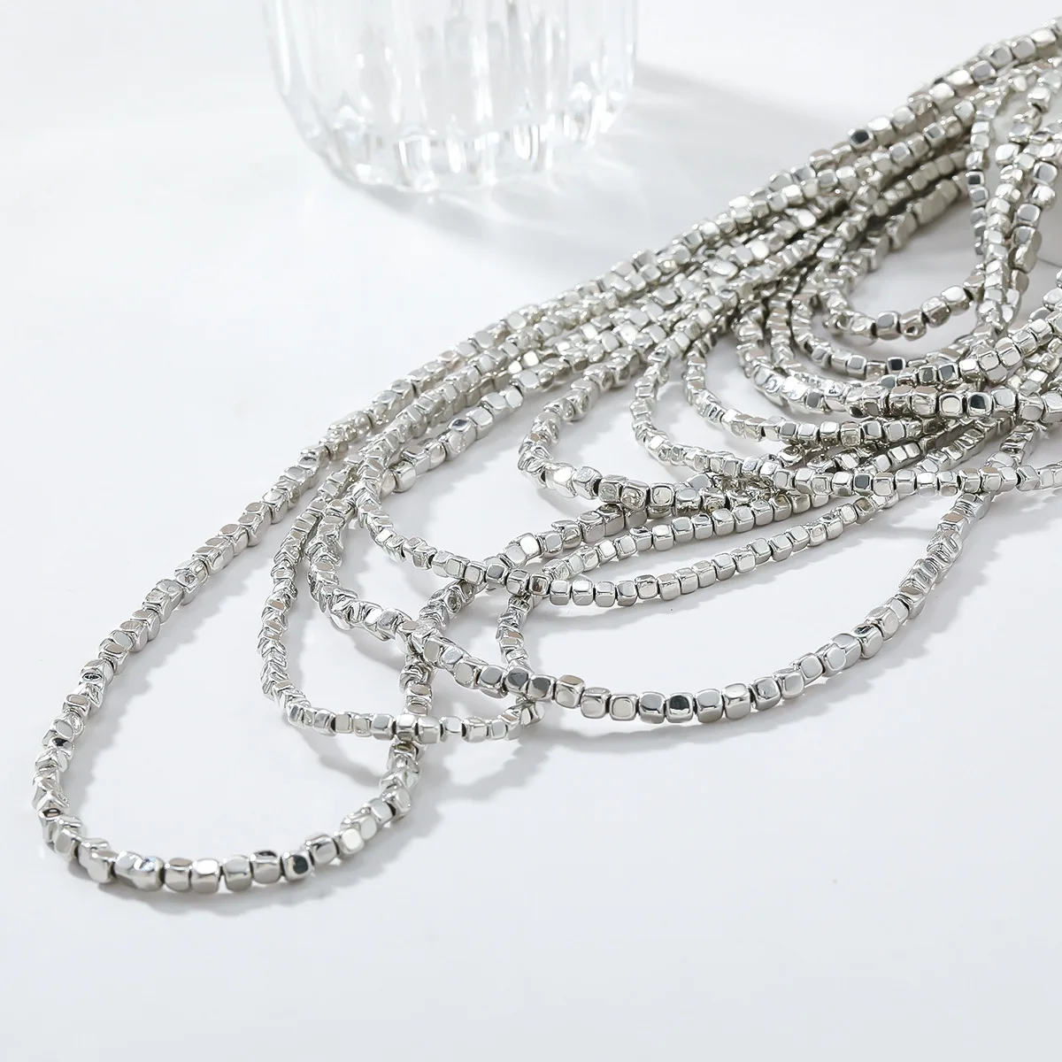 2024 New ZAA Multi-layer Vintage Silver Beaded Choker Necklaces for Women Fashion Long Tassels Chains Necklace Jewelry Gifts