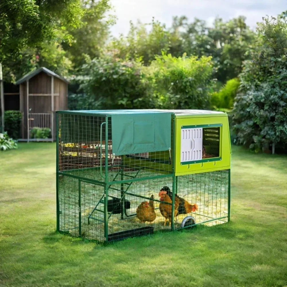 hot sales Small Chicken Coop Outdoor Metal Removable Easy To Clean Sturdy and Stable Pet Cage Laying Hen Coop for 4-5 Chickens