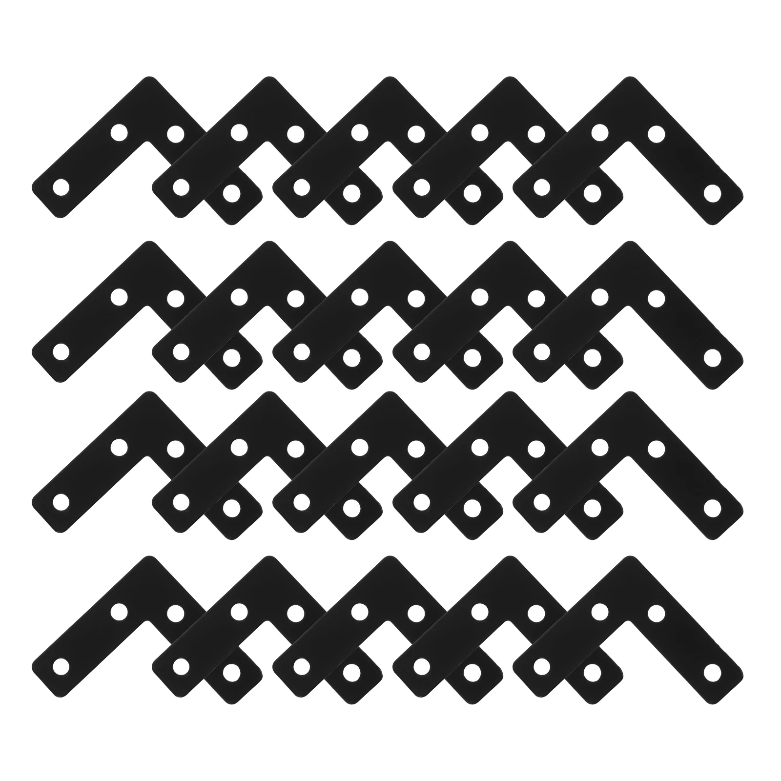 

20pcs LShape Brackets 5x5cm Black Stainless Steel Furniture Woodworking Shelf Support Reinforcement Hardware Corner Plates