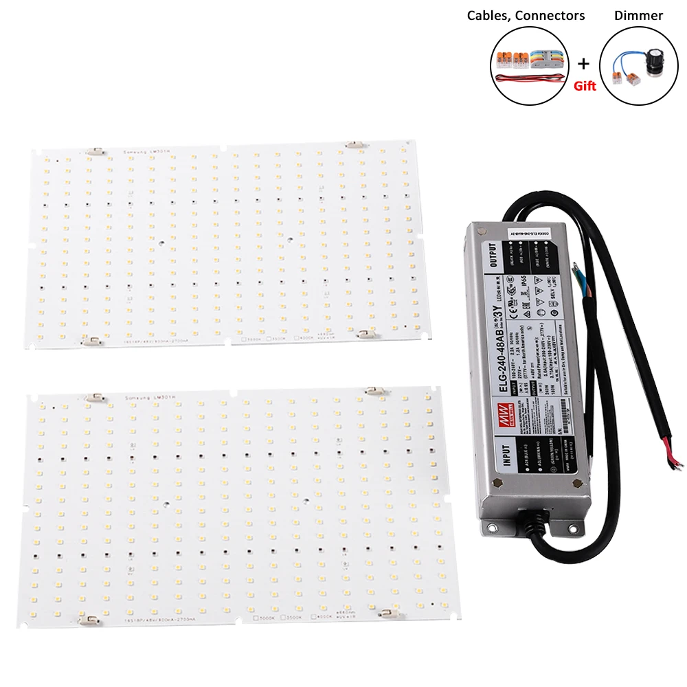 

240W Samsung QB288 Full Spectrum LM301H Quantum led plant growth board 3000K 3500K 4000K Meanwell Power Supply ELG-240-48AB-3Y