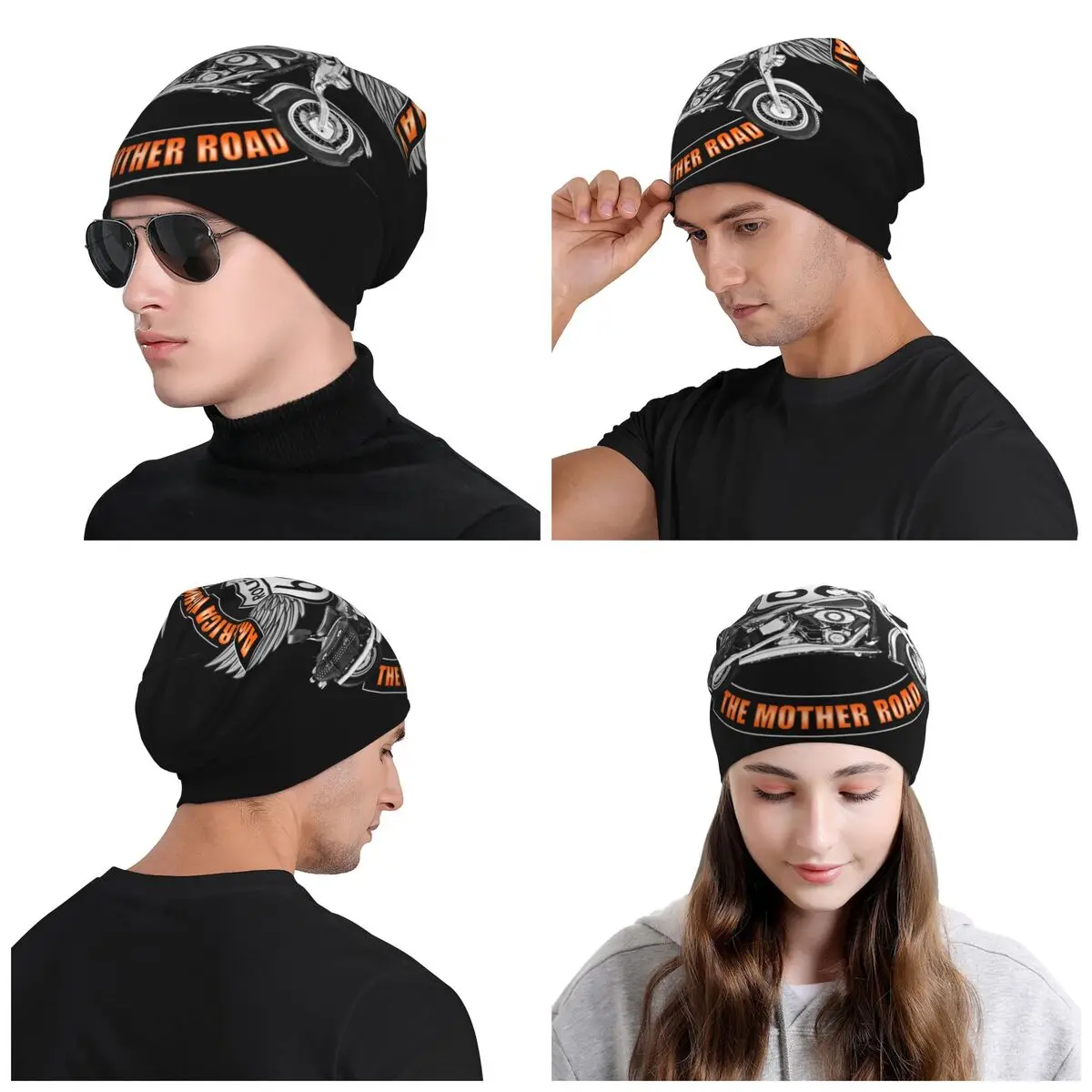 Americas Highway Route 66 cappelli con cofano cappello da lavoro a maglia da strada per donna uomo inverno caldo USA Highway Skullies berretti berretti