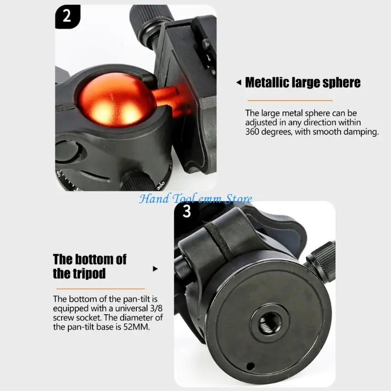 H37F Adjustable Aluminum Camera Tripod Quick Release For Photographers Videographers