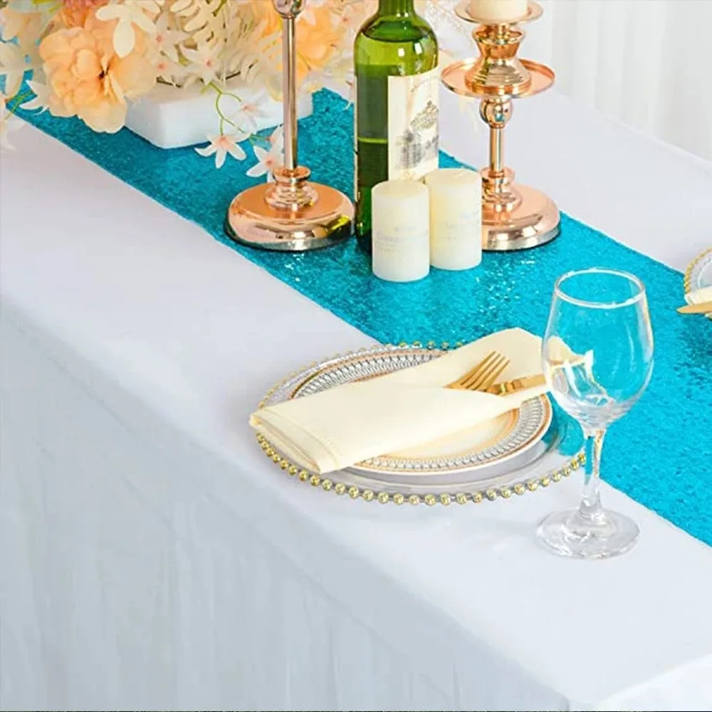 180x30cm Sequin Table Runner Glitter Metallic Long Tablecloth Dining Table Decoration Event Party Decoration