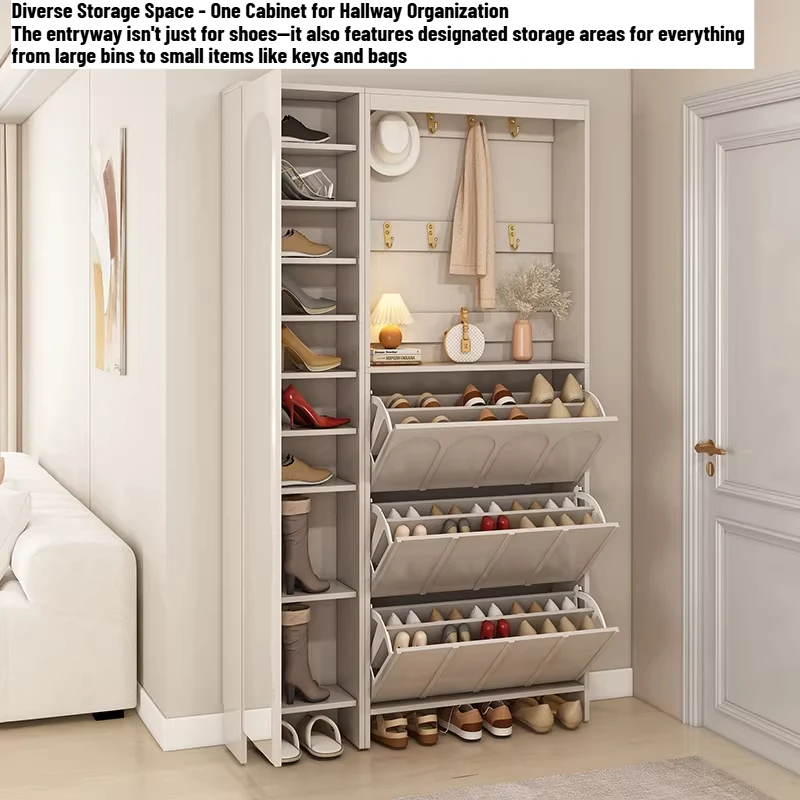 Living Room Shoe Cabinet Hanging Clothes Hat Rack Ultra-thin Shoe Rack Shoemaker Entrance Hall Storage Locker Hotel Furniture