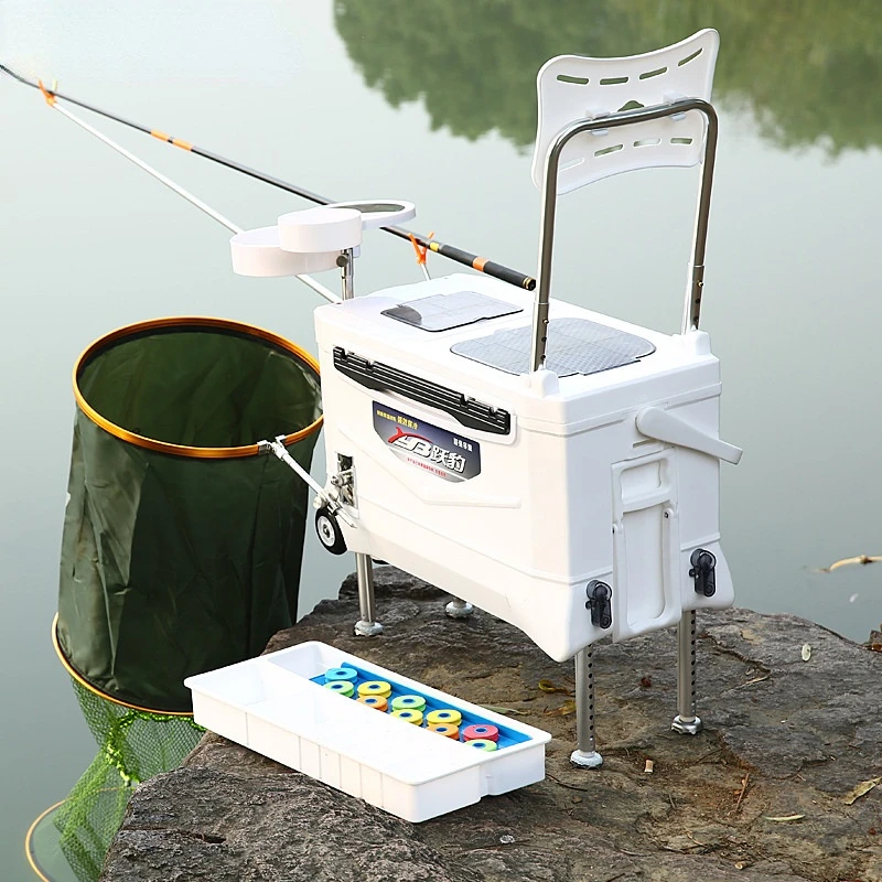 

2022 New Installation-free Fishing Box 40L Ultra-light Tackle Box Lifting Multi-function Thickened Platform Fishing Boxes