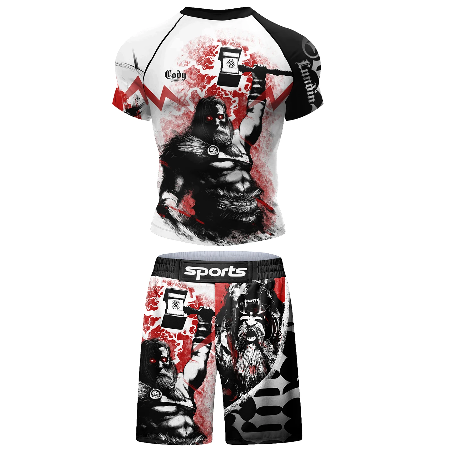 New Surf Sports Rashguard Set Printed Compression Shirt Long Sleeve Shorts Mma Custom Logo Polyester Sublimation Rash Guard Suit